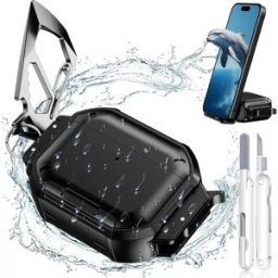 INF Étui de protection en TPU avec stylo de nettoyage compatible avec Apple AirPods Pro 3 - Antichoc et étanche Le noir