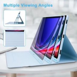 INF Étui Clavier Bluetooth Bleu Ciel avec Pavé Tactile et Rétroéclairage Compatible avec Samsung Galaxy Tab A9+ (11 pouces) 2023