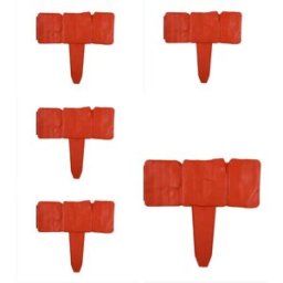INF Panneaux de clôture de jardin en plastique x5 – Bordure décorative aspect pierre pour patio, balcon et pelouse Rouge