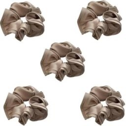 INF Chouchous en Satin Élégants pour Femmes - Ensemble de 5 Pièces, 7cm, Couleurs Assorties Kaki