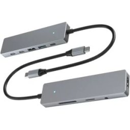 INF Hub USB-C 9 en 1 avec HDMI, chargement PD et lecteur de carte SD/TF