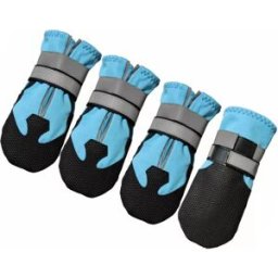 INF Chaussures d'extérieur pour animaux Pack de 4 – Bottines antidérapantes en spandex avec élastique réglable et Velcro, Bleu M