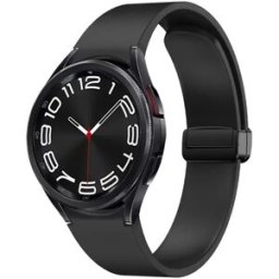 INF Bracelet magnétique en silicone compatible avec Samsung Galaxy Watch6 - Étanche, respirant 22.8cm x 2cm Le noir