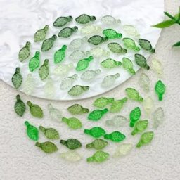 INF Mini breloques feuilles en acrylique pour la fabrication de bijoux DIY - 60 pièces