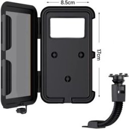 INF Support de téléphone étanche pour vélo montage miroir rétroviseur, 7.4 inch avec accès port de charge, PC+ABS noir, écran