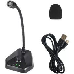 INF Microphone à Condensateur USB pour Enregistrement, Streaming et Gaming sur Ordinateur, Compatible avec Ordinateurs