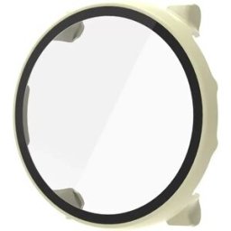 INF Boîtier de protection PC avec protecteur d'écran en verre trempé compatible avec Polar Vantage V3 Blanc