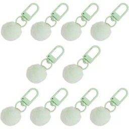 INF Lot de 10 Porte-clés Pompon Mignon - Accessoire de Sac, Cadeau Idéal Vert