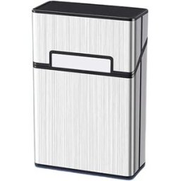 INF Étui à cigarettes pour 20 cigarettes de taille régulière - Fermeture magnétique, Étanche à l'humidité Argent