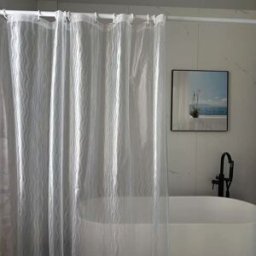 INF Rideau de douche 3D à motif ondulé - 180x180cm - PEVA transparent - Anti-éclaboussures et anti-moisissure