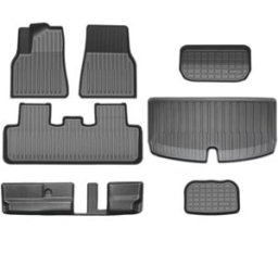 INF Tapis de sol et doublure de coffre arrière pour Tesla Model Y 7 places