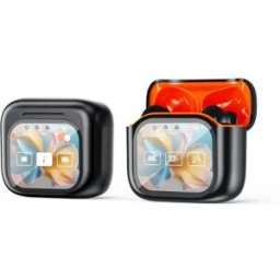 INF Écouteurs à écran couleur avec suppression de bruit ANC compatibles avec Huawei, Samsung, APPLE, Garmin - Contrôle tactile Noir + Orange