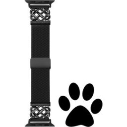 INF Bracelet Magnétique en Nylon Tressé Élégant pour Apple Watch S9 S Le noir