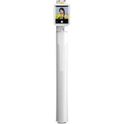 INF Trépied Selfie Stick avec Écran et Télécommande Bluetooth - Compatible avec Smartphones Blanc