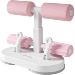 INF Sit-Up Assistant - Barre d'abdominaux à double ventouse avec hauteur réglable et repose-pieds rembourré en mousse Rose