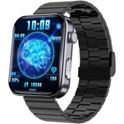 INF Montre connectée : mesure la fréquence cardiaque, la pression artérielle, l'oxygène dans le sang et le nombre de pas Bracelet édition bambou noir
