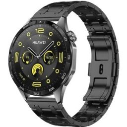 INF Bracelet de montre 22mm en acier inoxydable compatible avec Huawei GT et Samsung Galaxy Watch Le noir