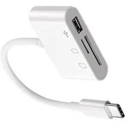 INF Lecteur de cartes Type-C 3-en-1 SD+TF+USB, lot de 2, transfert haute vitesse, compatible avec iPad PRO et compatible avec