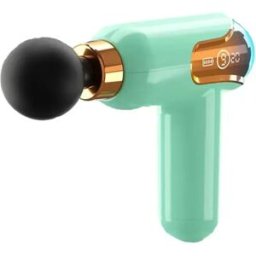 INF Mini pistolet de massage électrique avec écran LCD - 9 vitesses, percussion profonde, batterie 1800mAh et étui de transport Vert