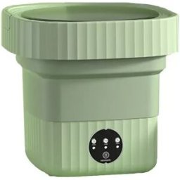 INF Mini Machine à Laver Pliable Portable avec Lumière Bleue, Capacité 6L, Vidange Externe, Couvercle Amovible Vert