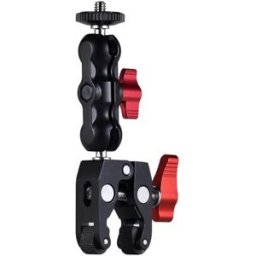 INF Petit Étau Rotatif Type Rotule avec Pince Crabe Rouge - Support de Moniteur et Accessoires Photo