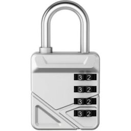 INF Cadenas à combinaison métallique - Sécurisez vos biens avec un code à 4 chiffres Argent
