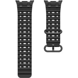 INF Bracelet silicone respirant Ocean avec boucle noire en acier inoxydable 316, compatible avec Samsung Galaxy Watch Le noir