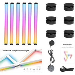 INF Bandes Lumineuses LED Bluetooth - Épissage Intelligent DIY, Éclairage Ambiant RGB, Compatible SMARTLIFE, Kit de 6 Lignes Le noir