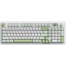 INF Clavier sans fil Bluetooth Tri-Mode 98 touches pour ordinateurs portables - Rétroéclairage RGB, Recharge USB-C, Membrane Vert