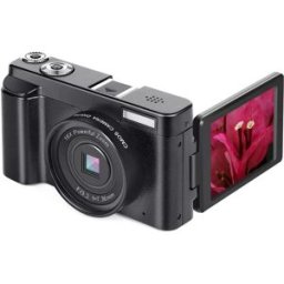 INF Appareil photo numérique 48 MP, HD 1080p, zoom 16x, écran rabattable Noir