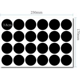 INF Étiquettes de tableau noir amovibles - Pack de 120 (24 étiquettes/feuille)