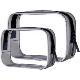 INF Ensemble de sacs de rangement transparents 2 pièces - Idéal pour les voyages et le maquillage Le noir