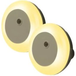 INF Veilleuse plug-in 2 pièces à capteur, LED 2835 blanc chaud 0.3W, gradation continue rotative pour couloirs et chambres