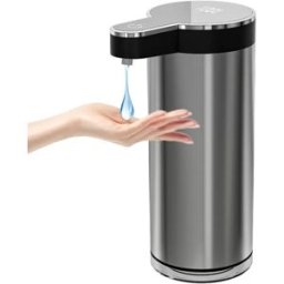 INF Distributeur de savon automatique sans contact en acier inoxydable - 400ml rechargeable USB, capteur 0.3s, gris foncé