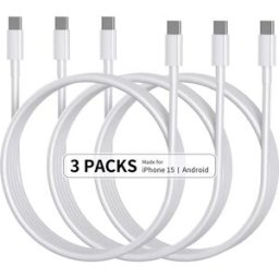 INF Lot de 3 câbles de données CTO C : Charge rapide PD 60W, 1 mètre, compatible avec iPhone 15 et iPad Paquet de 3