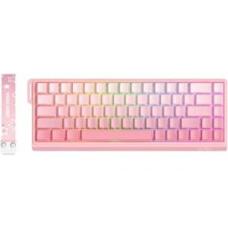 INF Clavier mécanique filaire G69 68 touches Rose - Interrupteurs magnétiques hot-swappable, Full-Key Rollover et éclairage ARGB