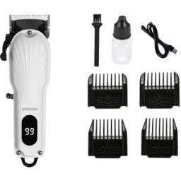 INF Tondeuse électrique rechargeable sans fil professionnelle avec lame en céramique et écran LCD Blanc