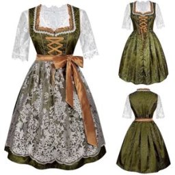 INF Robe Dirndl Verte pour Fête de la Bière - Costume Traditionnel Bavarois pour l'Oktoberfest XL