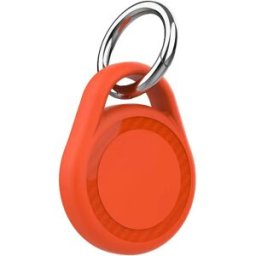 INF Coque de protection en TPU avec mousqueton à ressort compatible avec Apple AirTag 1/2 - Ajustement serré, multicolore Orange