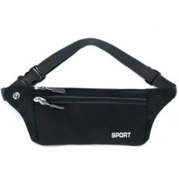 INF Sac banane de course à pied pour téléphones, clés et plus Le noir