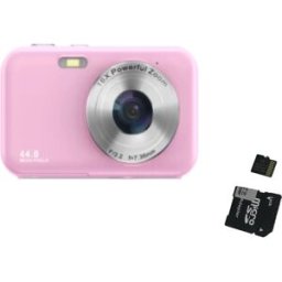 INF Appareil photo numérique 1080P 44MP avec zoom 16x, écran 2,4 pouces, carte 32 Go Rose