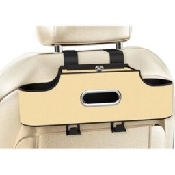 INF Organisateur Multifonctionnel pour Dossier de Siège Auto - Boîte à Mouchoirs, Porte-Gobelets et Solution de Rangement, Beige