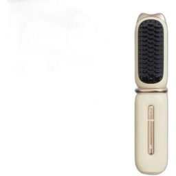 INF Brosse Lissante Sans Fil Cat Paw avec Écran LCD, 4 Niveaux de Chaleur - Double Usage Lissage et Bouclage Crème