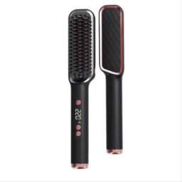 INF ZF-888 brosse coiffante 2-en-1 lissante et boucleuse avec affichage LCD et ions négatifs, température réglable 160°C-220°C Le noir