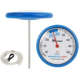 INF Thermomètre de piscine disque flottant luxe - Grand affichage digital, acier inoxydable 304 et verre, sans pile, mesure