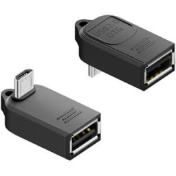 INF Adaptateur OTG Micro USB coudé pack de 4 - Micro B mâle vers USB A femelle, USB2.0 480Mbps avec porte-clés