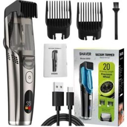 INF Tondeuse à Cheveux Aspirante avec Écran LCD, Tondeuse Électrique Rechargeable Bronze