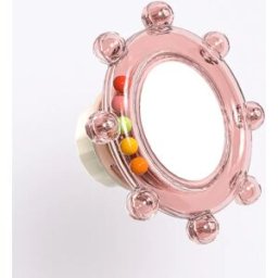 INF Jouet anti-ennui pour oiseaux - Miroir rotatif sonore avec surface à mâcher pour perroquets et perruches Rose