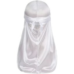 INF Bandana de tête respirant en polyester pour hommes - Casquette élastique à longue queue pour la protection solaire Blanc