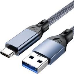 INF Câble USB 3.2 Type-C : Transfert de données à haute vitesse 10 Gbps et charge rapide 60 W 3 m Bleu + Gris